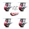 Service Caster 4 Inch Poly on Aluminum Caster Set with Roller Bearings and Brakes/Swivel Locks SCC-35S420-PAR-SLB-BSL-4 - alternate 1